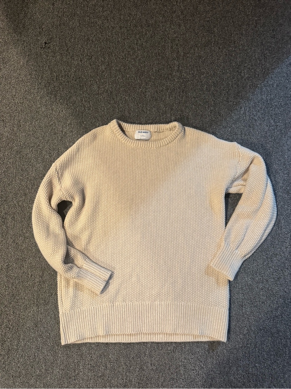 Old Navy women’s Cream Knit Crewneck Sweater old navy size medium